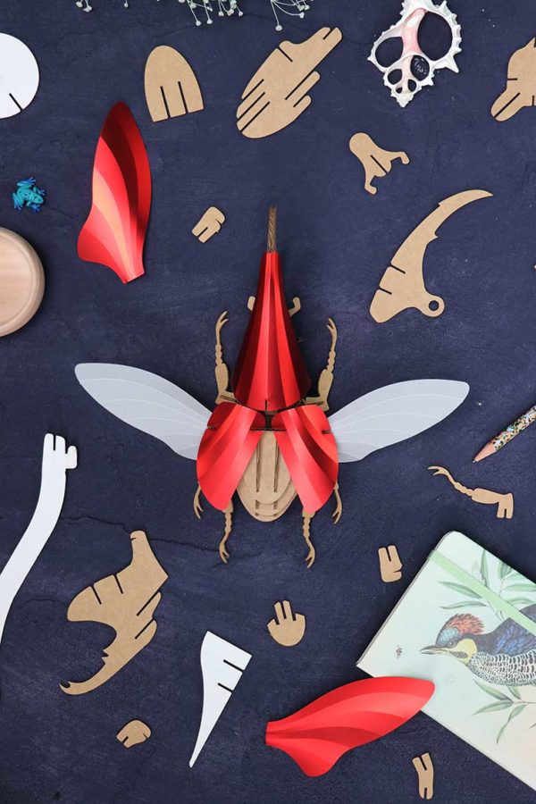 Assembli 3D Paper Hercules Beetle Premium ruby red