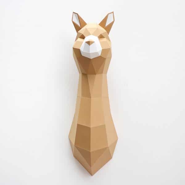 Assembli 3D Paper Alpaca Animal Head