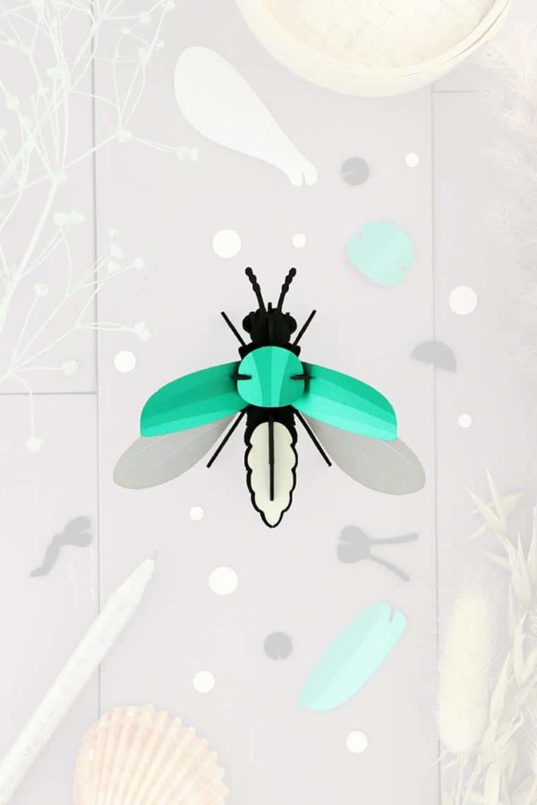 Assembli 3d paper insect firefly green