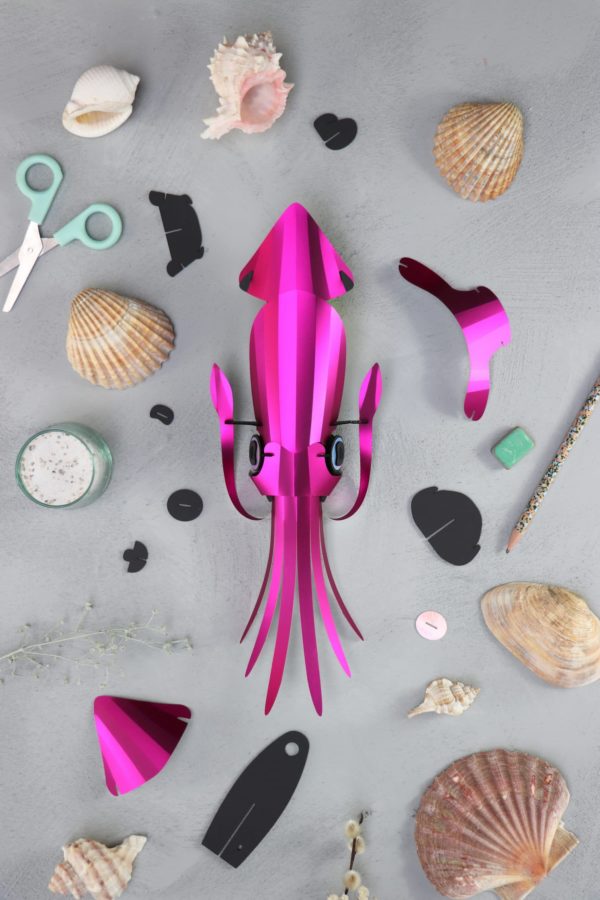 Assembli 3D Paper Squid Pink Metallic