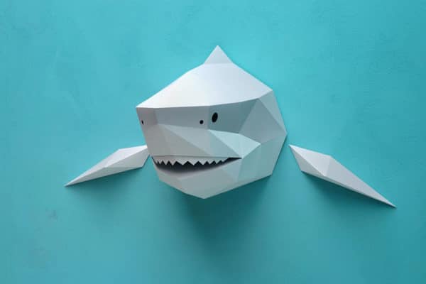 Assembli 3d paper animal head shark