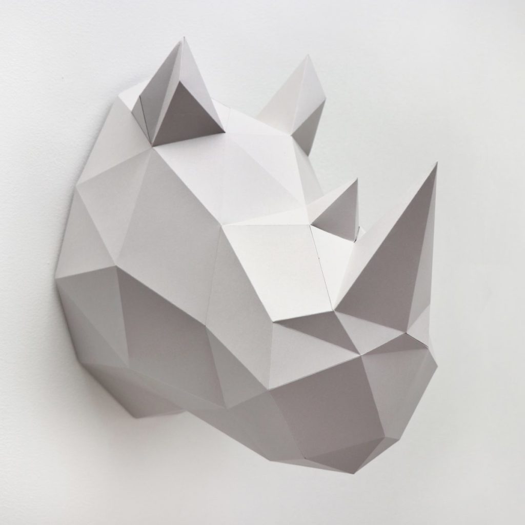 Assembli 3D Paper Rhino Animal Head