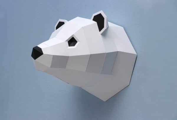 Assembli 3D Paper Polar Bear Animal Head